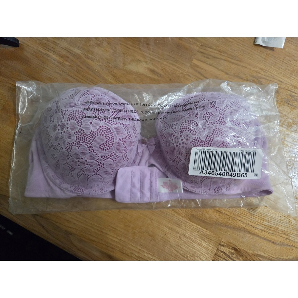 New Breezies Orchid Bouquet Lavender Purple 36B Bra